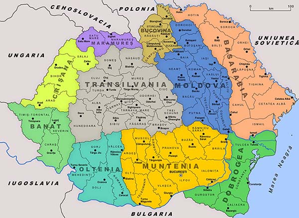 map of Romania
